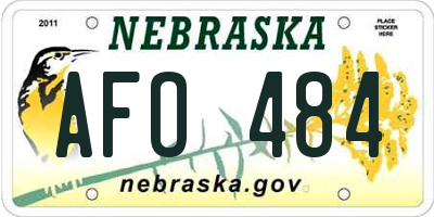 NE license plate AFO484