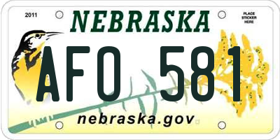 NE license plate AFO581