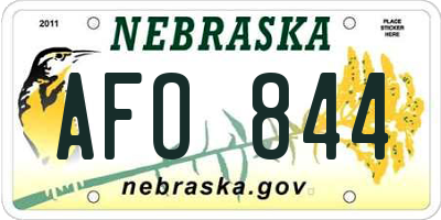 NE license plate AFO844