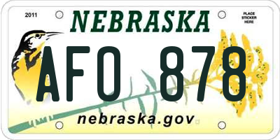 NE license plate AFO878