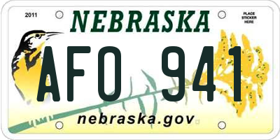 NE license plate AFO941