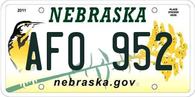 NE license plate AFO952