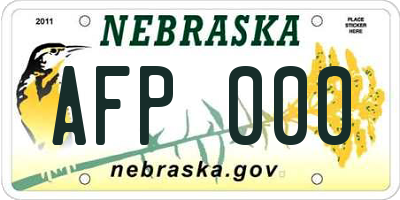 NE license plate AFP000