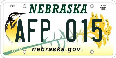 NE license plate AFP015