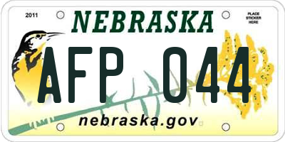 NE license plate AFP044
