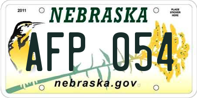 NE license plate AFP054