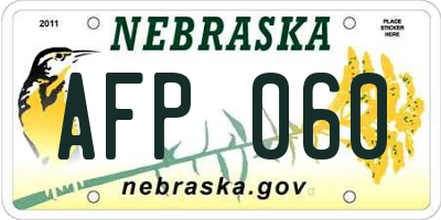 NE license plate AFP060
