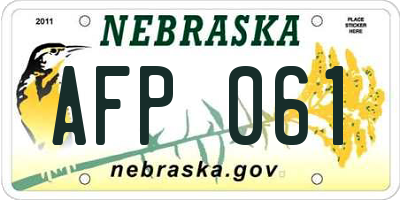 NE license plate AFP061