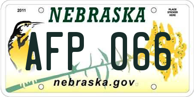 NE license plate AFP066