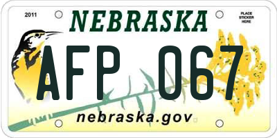 NE license plate AFP067