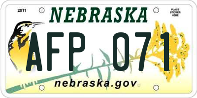 NE license plate AFP071