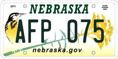 NE license plate AFP075