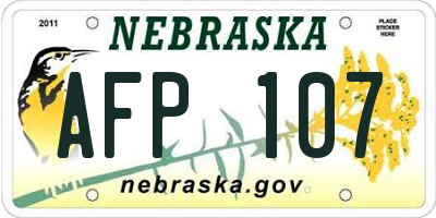 NE license plate AFP107