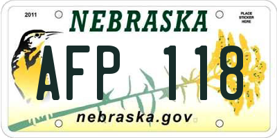NE license plate AFP118