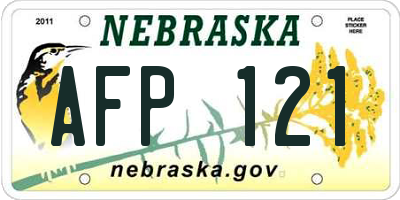 NE license plate AFP121