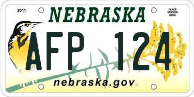 NE license plate AFP124