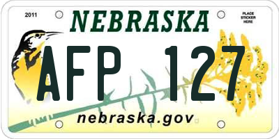NE license plate AFP127
