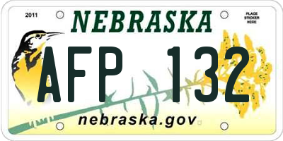 NE license plate AFP132