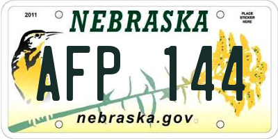 NE license plate AFP144