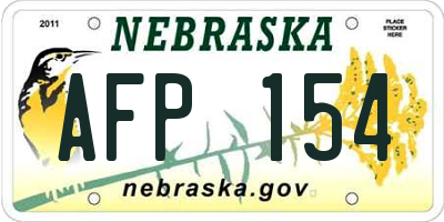 NE license plate AFP154