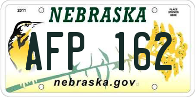 NE license plate AFP162
