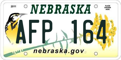 NE license plate AFP164