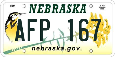 NE license plate AFP167