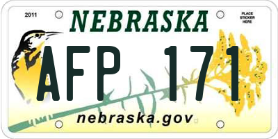 NE license plate AFP171