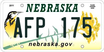 NE license plate AFP175