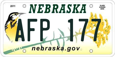 NE license plate AFP177