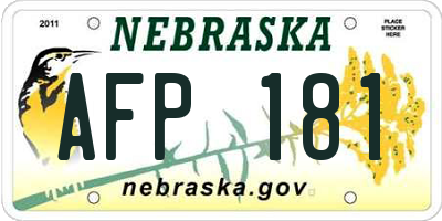 NE license plate AFP181