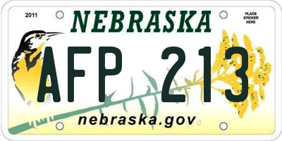 NE license plate AFP213