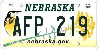 NE license plate AFP219