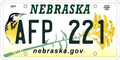 NE license plate AFP221