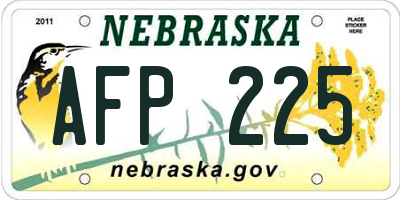 NE license plate AFP225