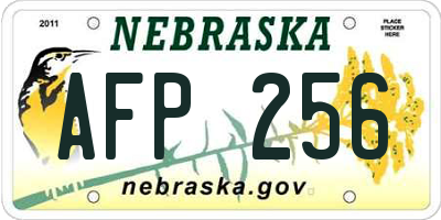 NE license plate AFP256