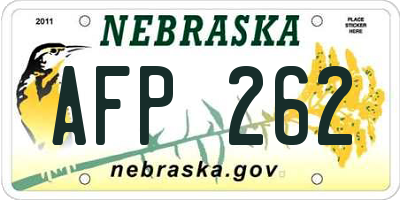 NE license plate AFP262