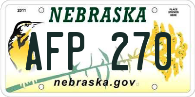 NE license plate AFP270