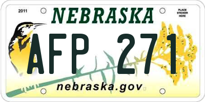NE license plate AFP271