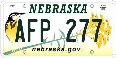 NE license plate AFP277