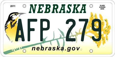 NE license plate AFP279