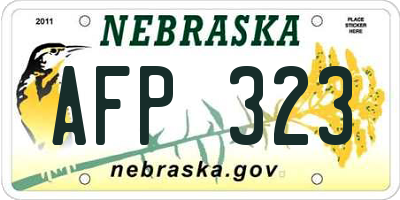 NE license plate AFP323