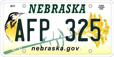 NE license plate AFP325