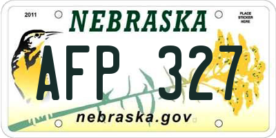 NE license plate AFP327