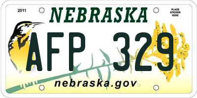 NE license plate AFP329