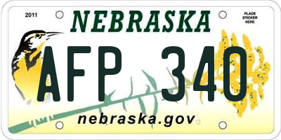 NE license plate AFP340