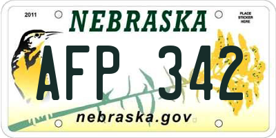 NE license plate AFP342