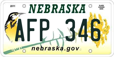 NE license plate AFP346