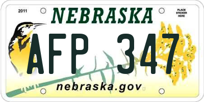NE license plate AFP347