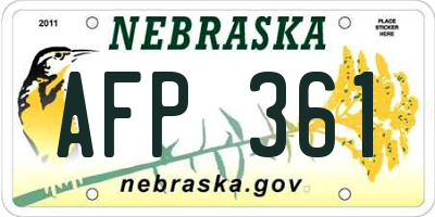 NE license plate AFP361